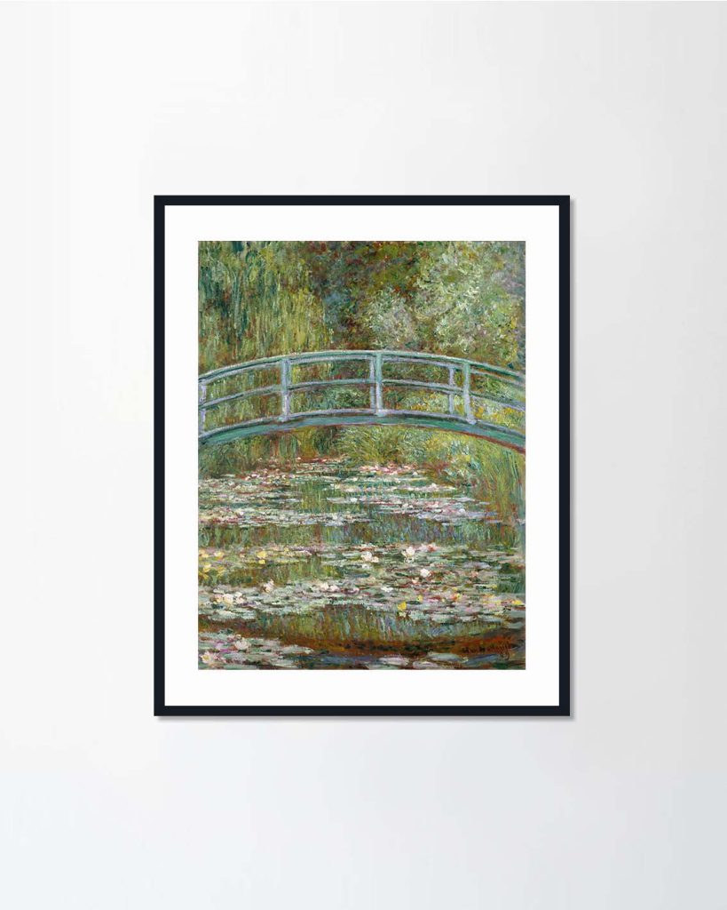 รูปภาพพร้อมกรอบแขวนผนัง Bridge Over A Pond Of Water Lilies, By Claude ...